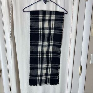 Vintage Black and White Plaid Scarf
